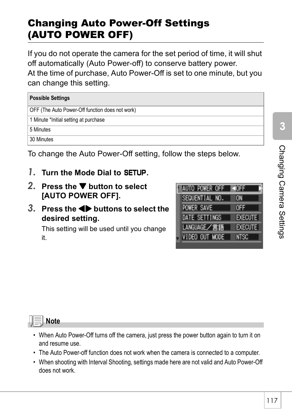 Changing auto power-off settings (auto power off) | Ricoh GX8 User Manual | Page 119 / 180