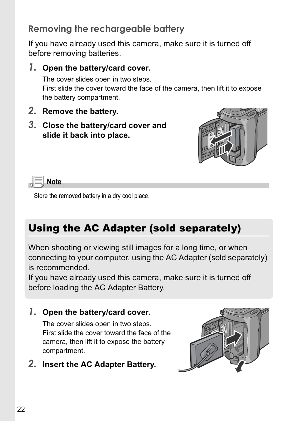 Using the ac adapter (sold separately) | Ricoh GX8 User Manual | Page 24 / 180