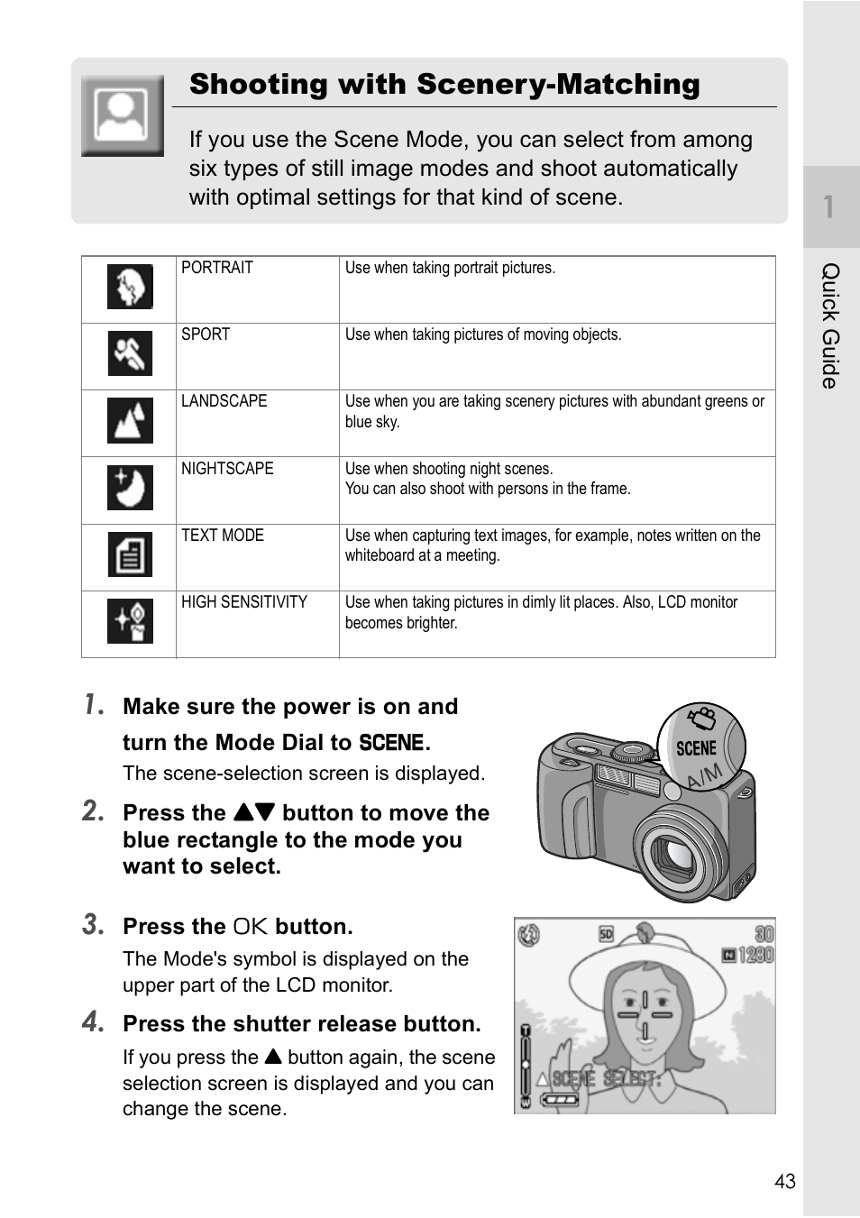 Shooting with scenery-matching | Ricoh GX8 User Manual | Page 45 / 180