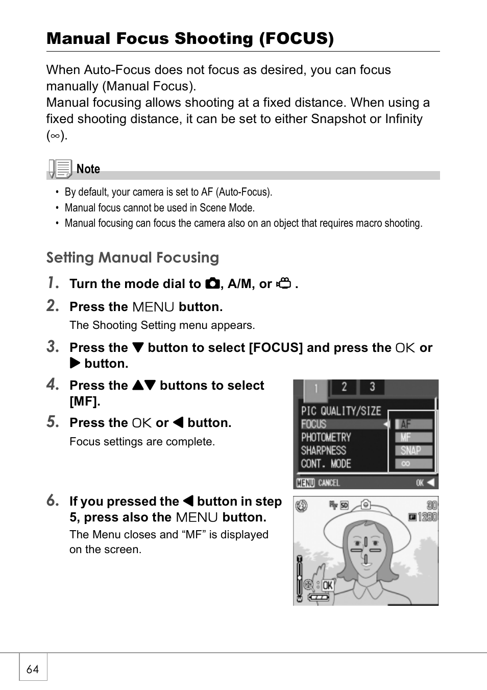 Manual focus shooting (focus) | Ricoh GX8 User Manual | Page 66 / 180