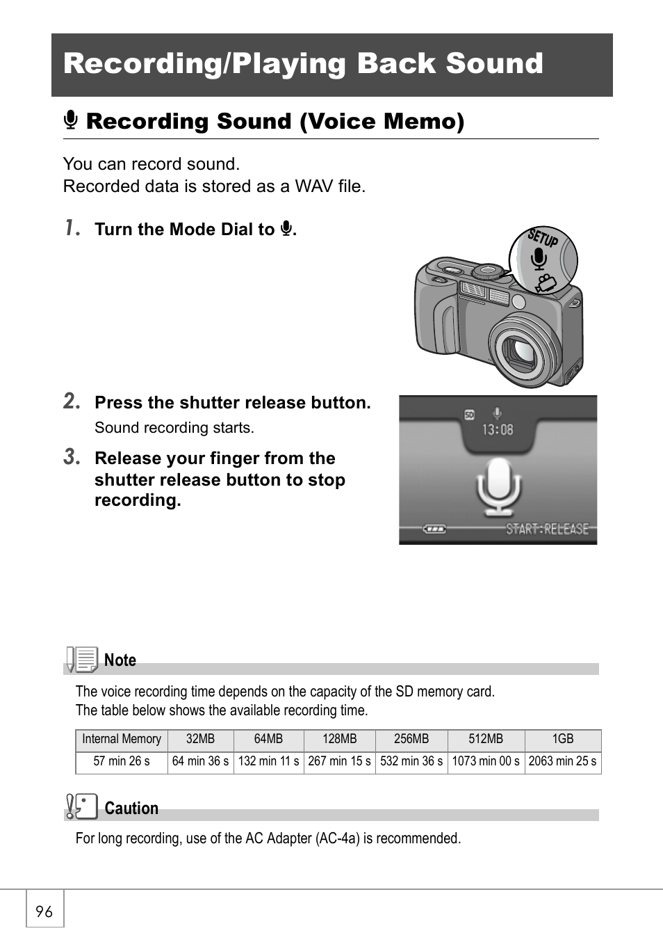 Recording/playing back sound | Ricoh GX8 User Manual | Page 98 / 180