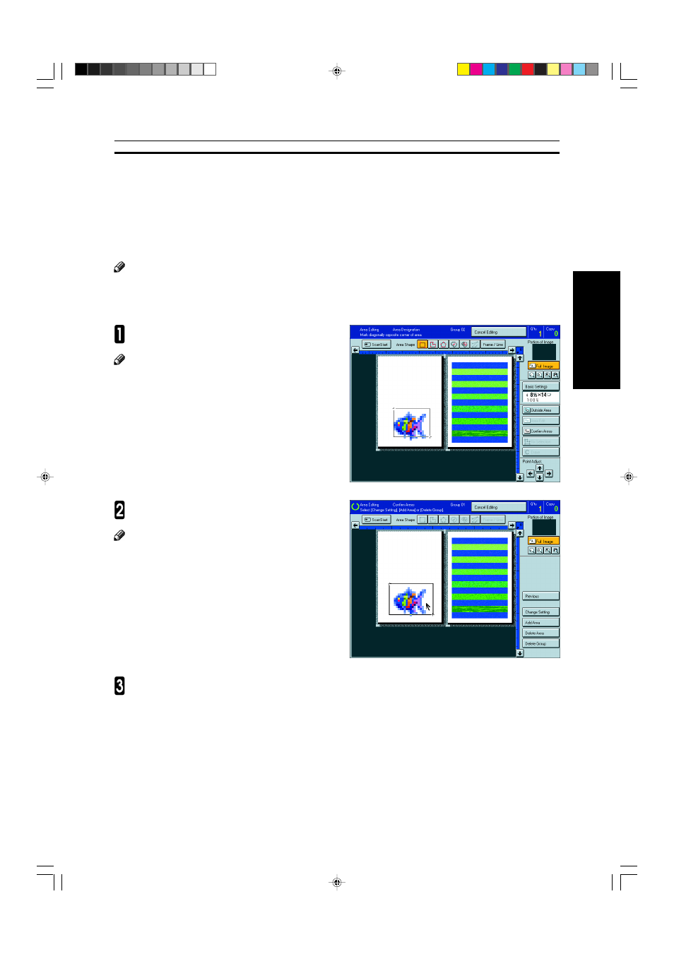 Checking and changing areas, Change modes | Ricoh AFICIO COLOR 6010 User Manual | Page 175 / 266