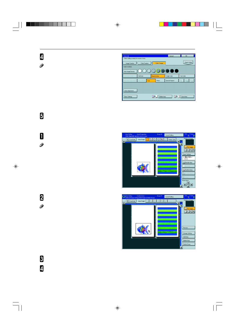 Adding areas | Ricoh AFICIO COLOR 6010 User Manual | Page 176 / 266