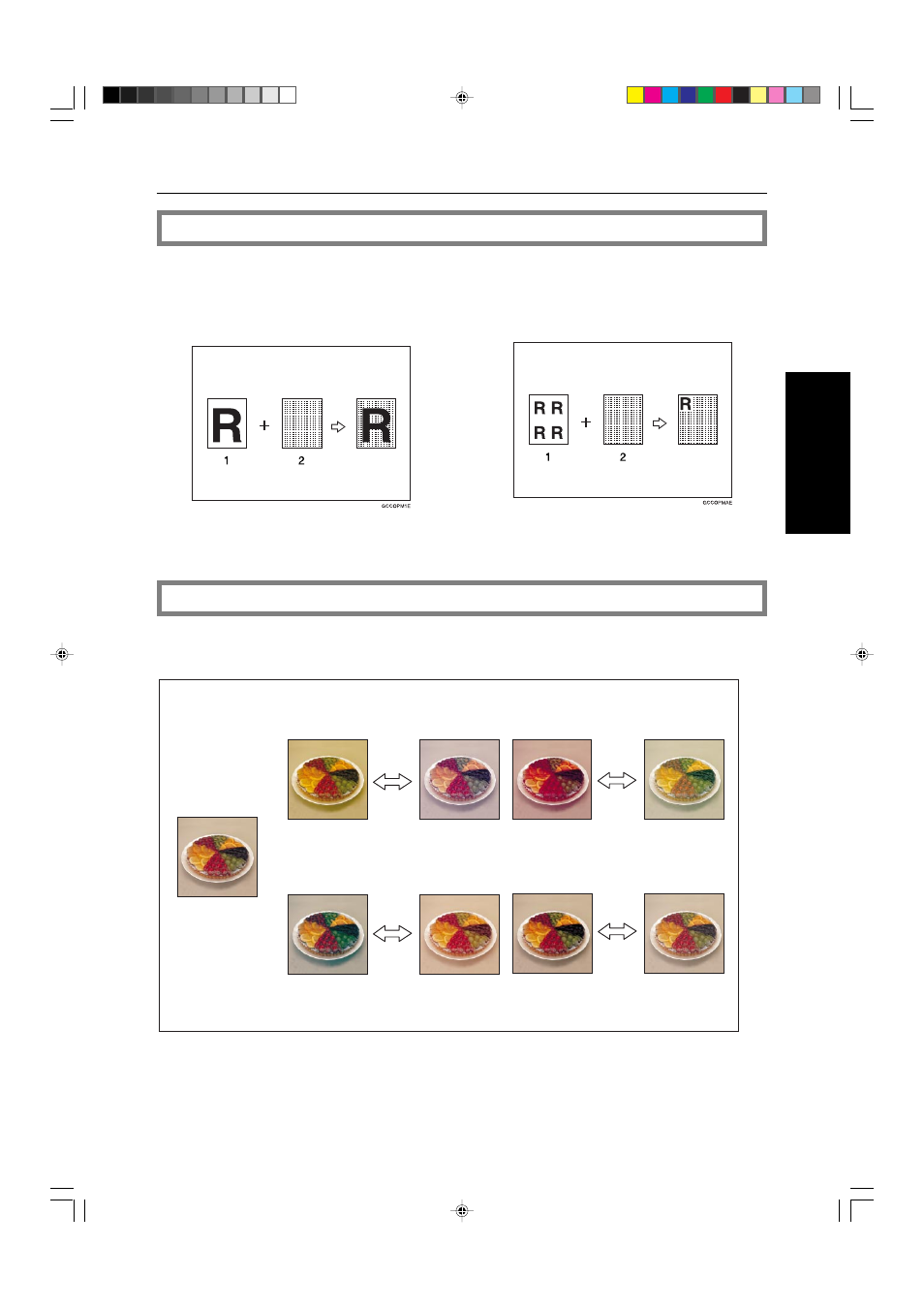 Image overlay, Color balance, Image overlay (only for edit type) | Ricoh AFICIO COLOR 6010 User Manual | Page 35 / 266