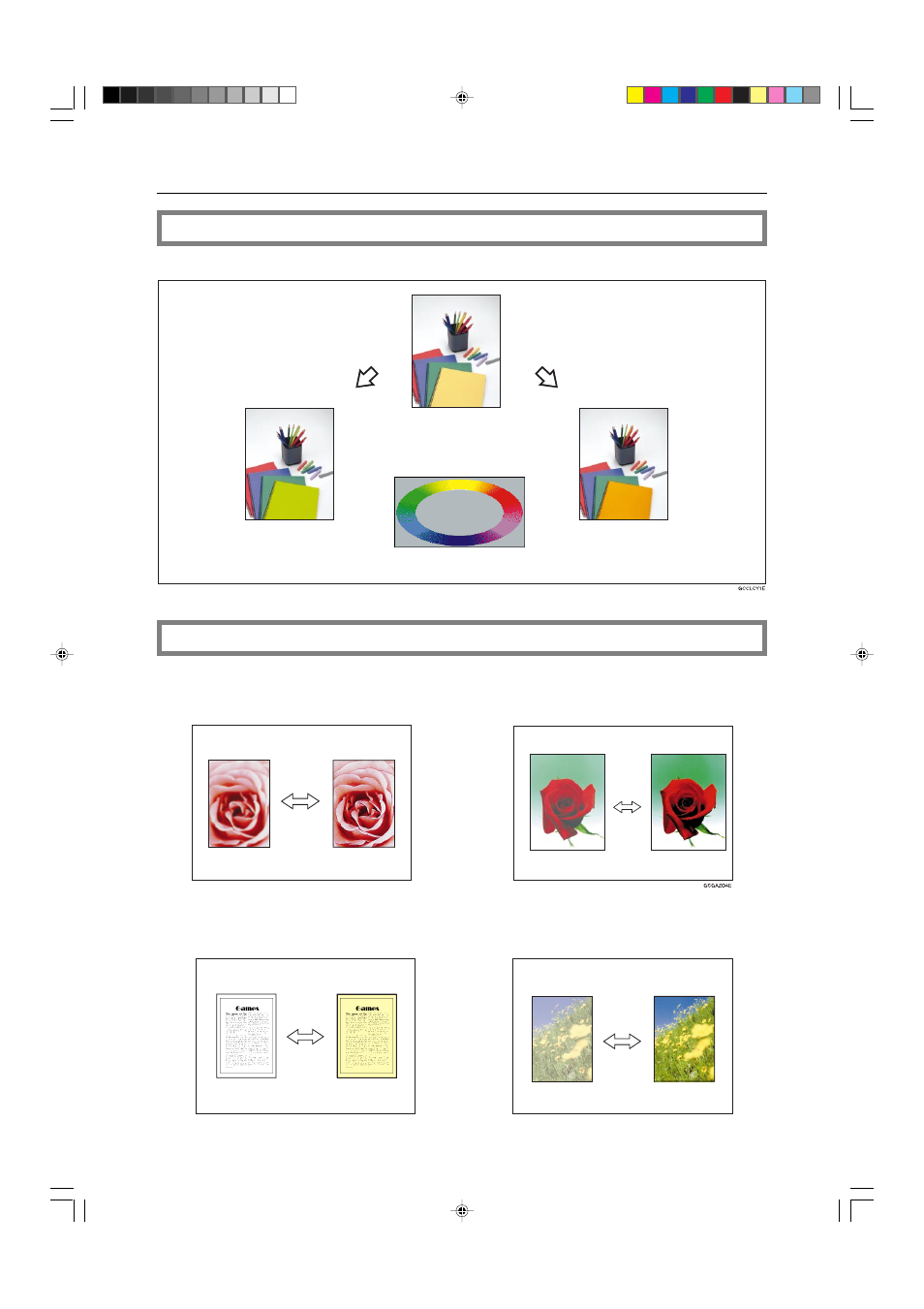 Color adjustment, Image adjustment, Color adjustment—adjusting a single color | Ricoh AFICIO COLOR 6010 User Manual | Page 36 / 266