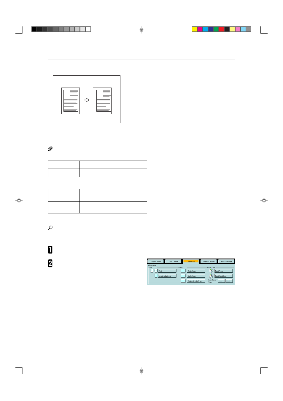 Margin adjustment, Margin adjustment—adding margins for binding | Ricoh AFICIO COLOR 6010 User Manual | Page 94 / 266