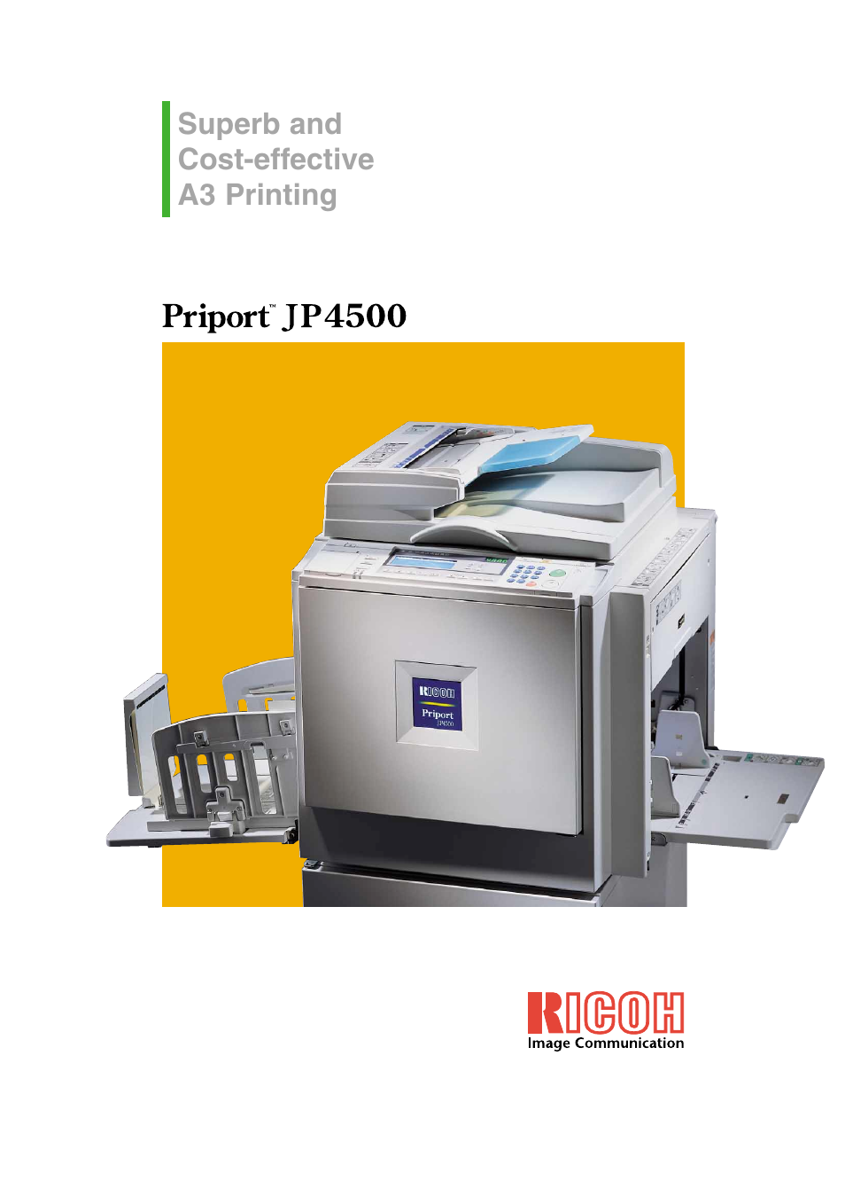 Ricoh Priport JP4500 User Manual | 4 pages