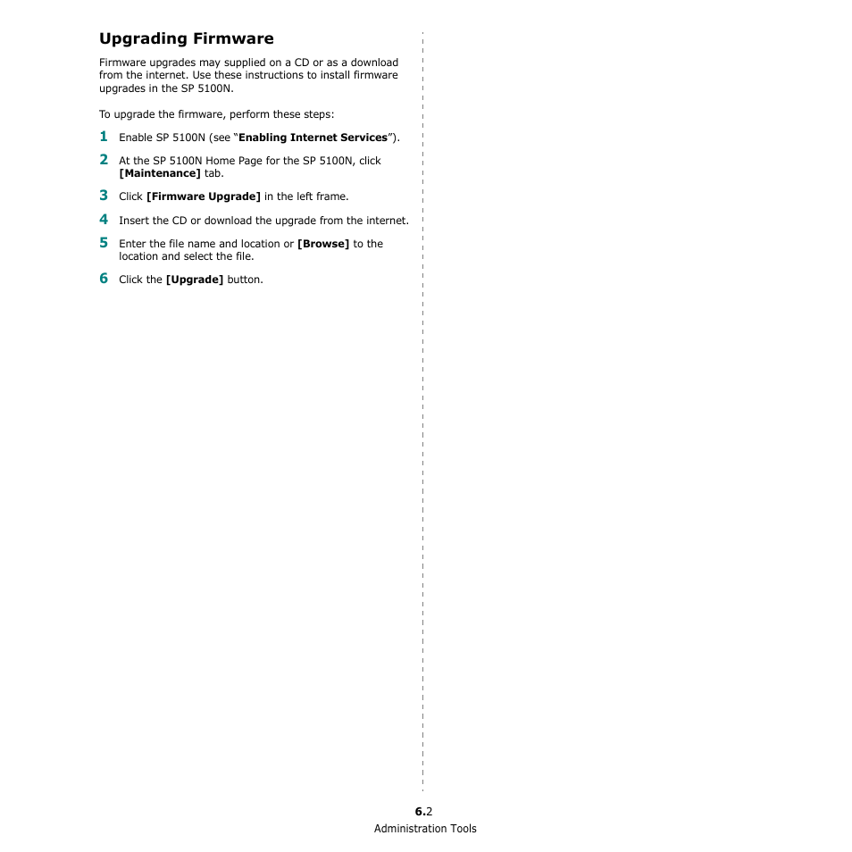 Upgrading firmware | Ricoh Aficio SP 5100N User Manual | Page 122 / 126