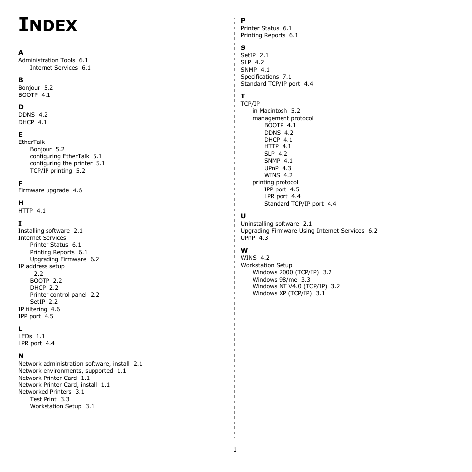 Index, Ndex | Ricoh Aficio SP 5100N User Manual | Page 125 / 126