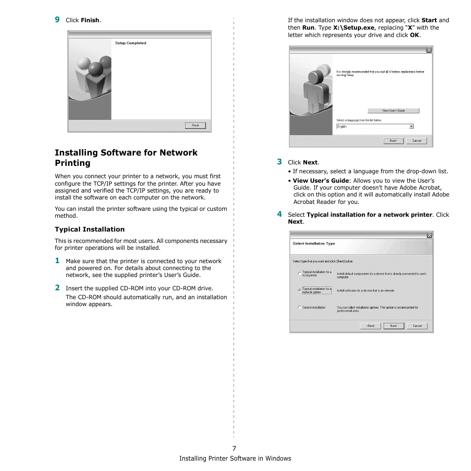 Installing software for network printing, Installing software for network printing” on | Ricoh Aficio SP 5100N User Manual | Page 74 / 126