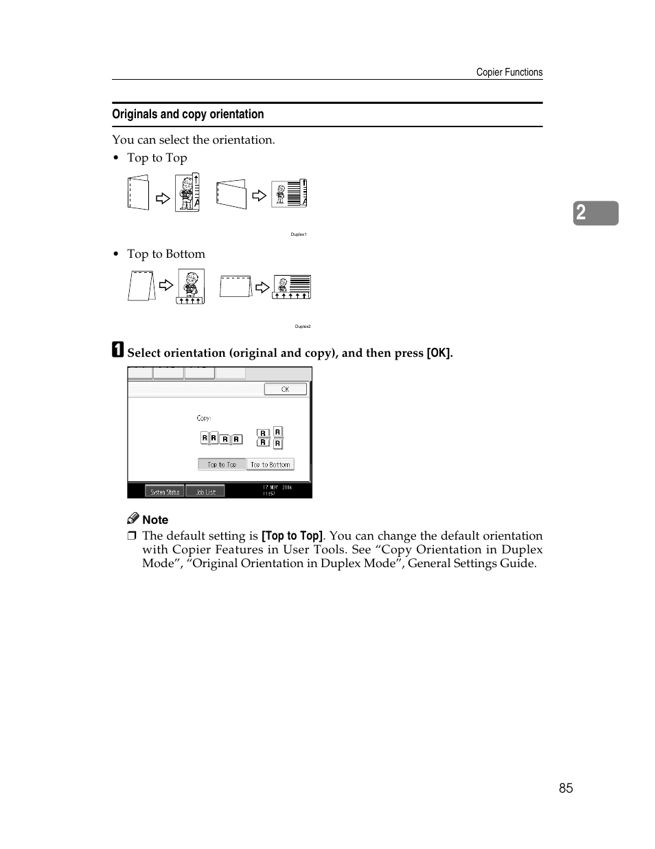 Originals and copy orientation | Ricoh Aficio MP C2000 User Manual | Page 107 / 206