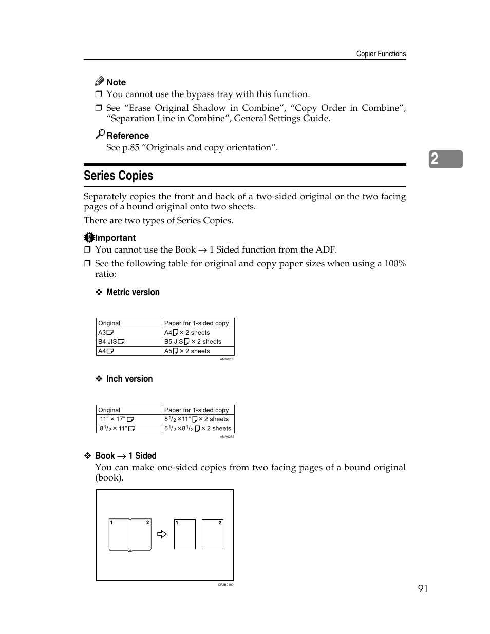 Series copies, See p.91 “series copies | Ricoh Aficio MP C2000 User Manual | Page 113 / 206
