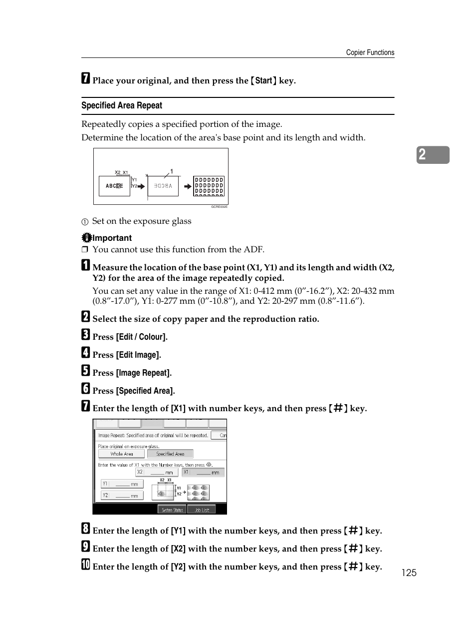 Specified area repeat | Ricoh Aficio MP C2000 User Manual | Page 147 / 206
