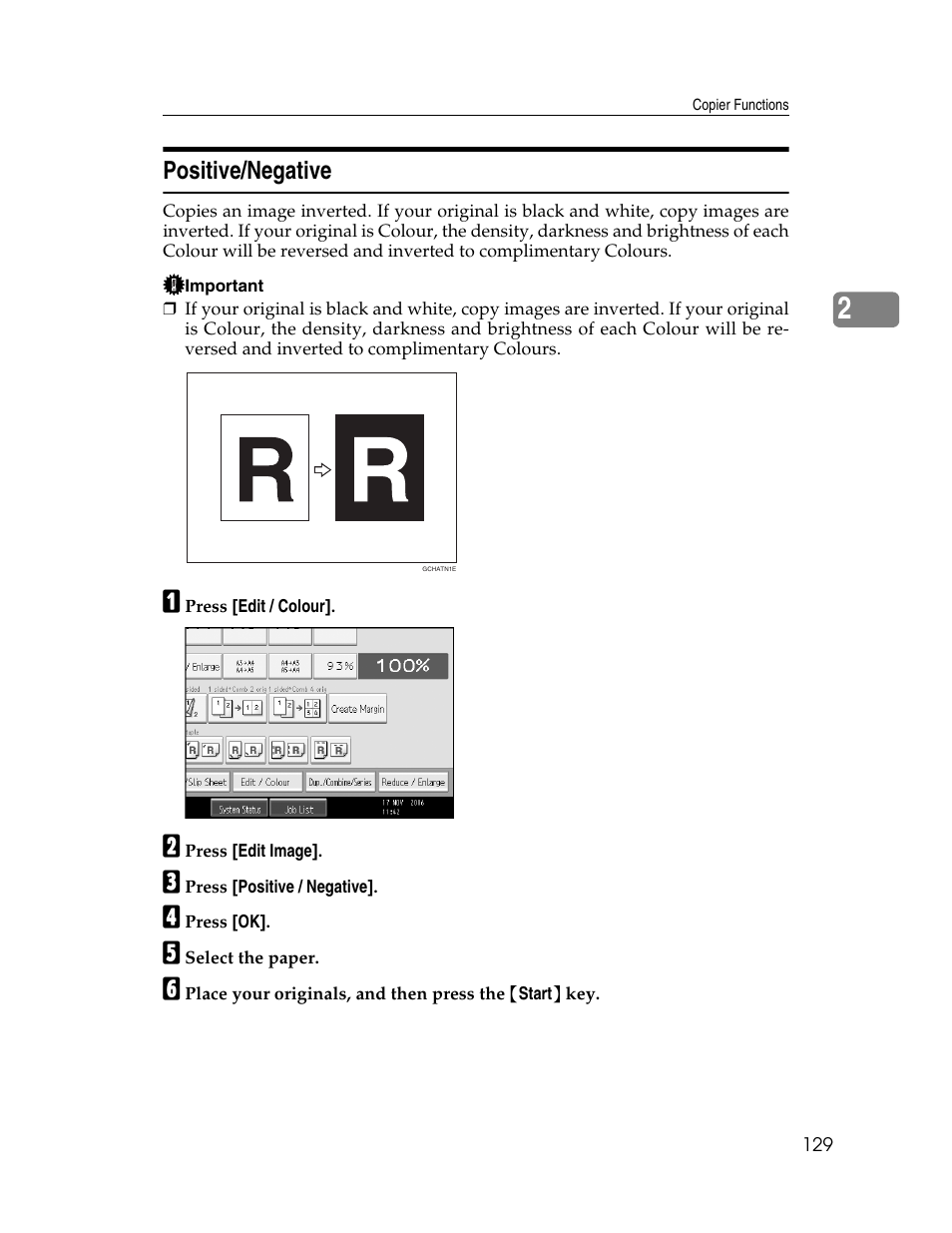 Positive/negative | Ricoh Aficio MP C2000 User Manual | Page 151 / 206