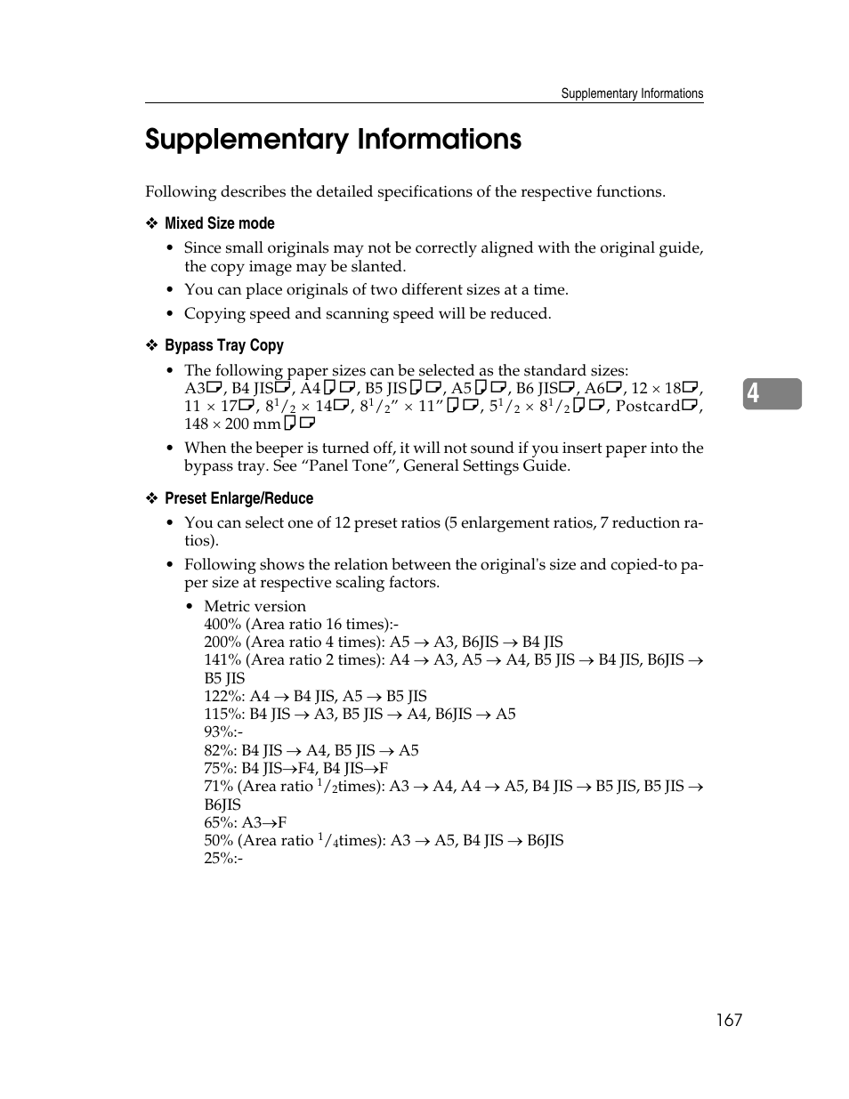 Supplementary informations, 4supplementary informations | Ricoh Aficio MP C2000 User Manual | Page 189 / 206