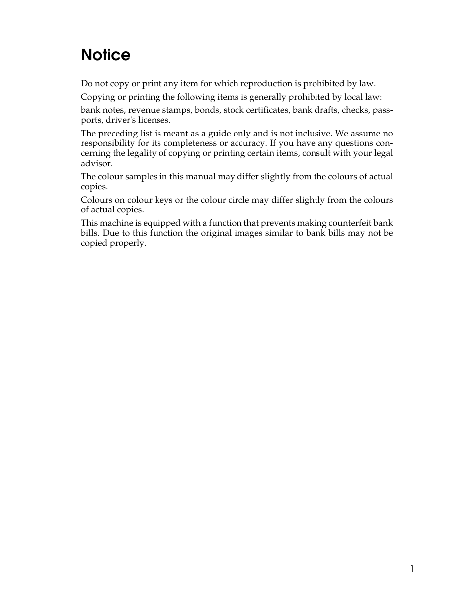 Notice | Ricoh Aficio MP C2000 User Manual | Page 23 / 206
