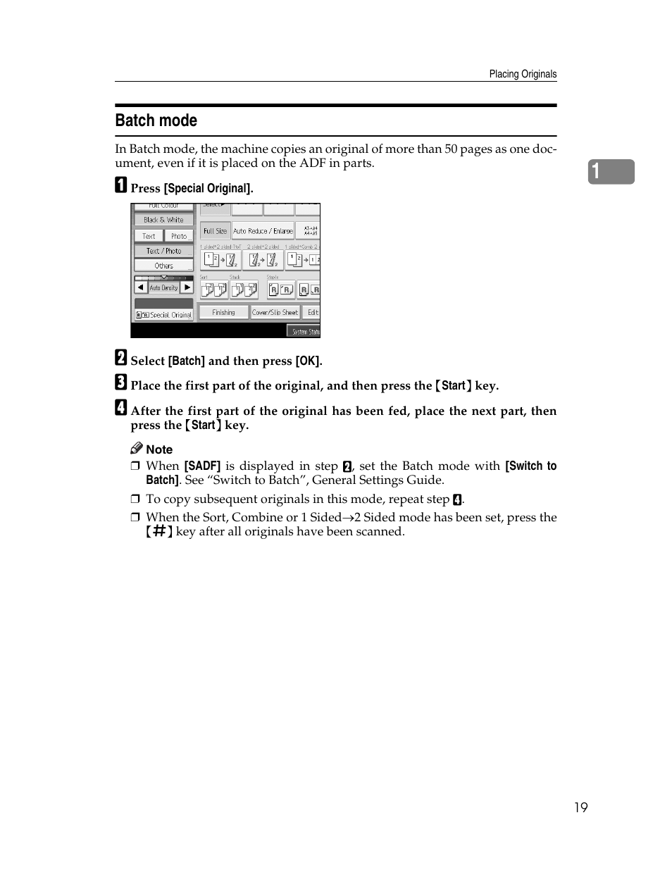 Batch mode | Ricoh Aficio MP C2000 User Manual | Page 41 / 206