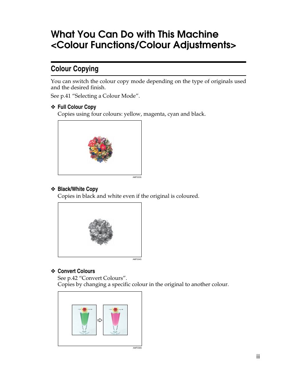 Colour copying | Ricoh Aficio MP C2000 User Manual | Page 5 / 206