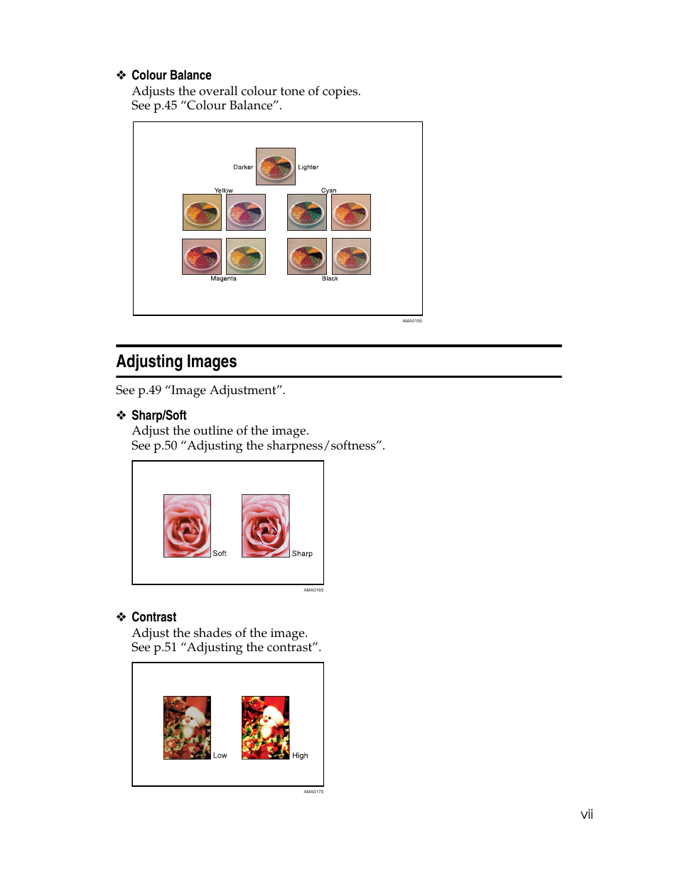 Adjusting images | Ricoh Aficio MP C2000 User Manual | Page 9 / 206