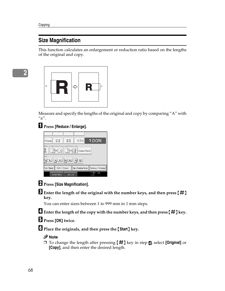 Size magnification | Ricoh Aficio MP C2000 User Manual | Page 90 / 206