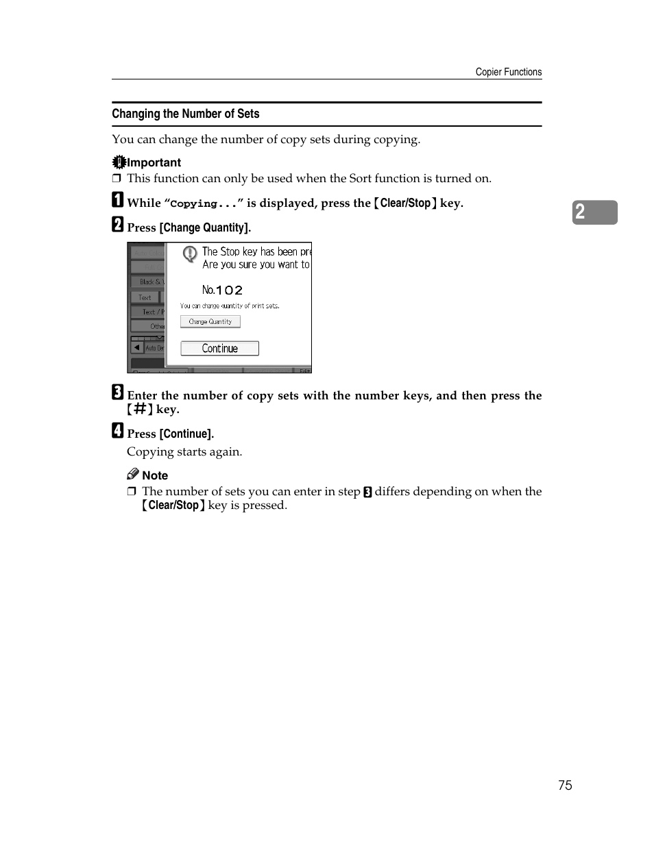 Changing the number of sets | Ricoh Aficio MP C2000 User Manual | Page 97 / 206