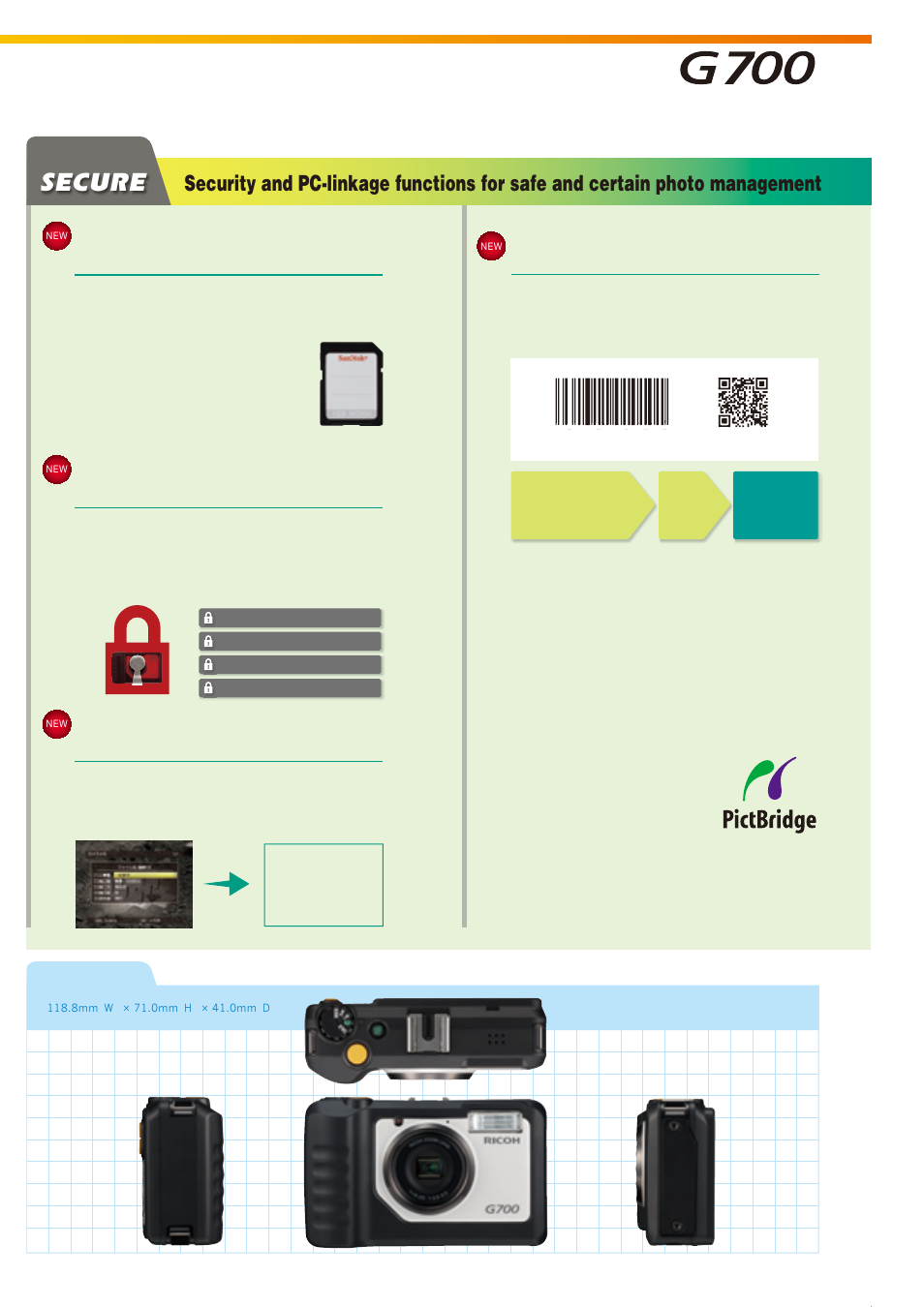 Smart, Secure, Tough | The toughness critical for difficult work sites | Ricoh Digital Camera G700 User Manual | Page 4 / 6