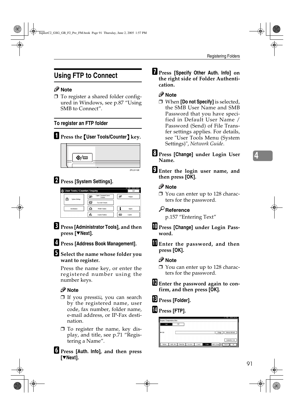 Using ftp to connect | Ricoh Aficio 3235C User Manual | Page 103 / 192