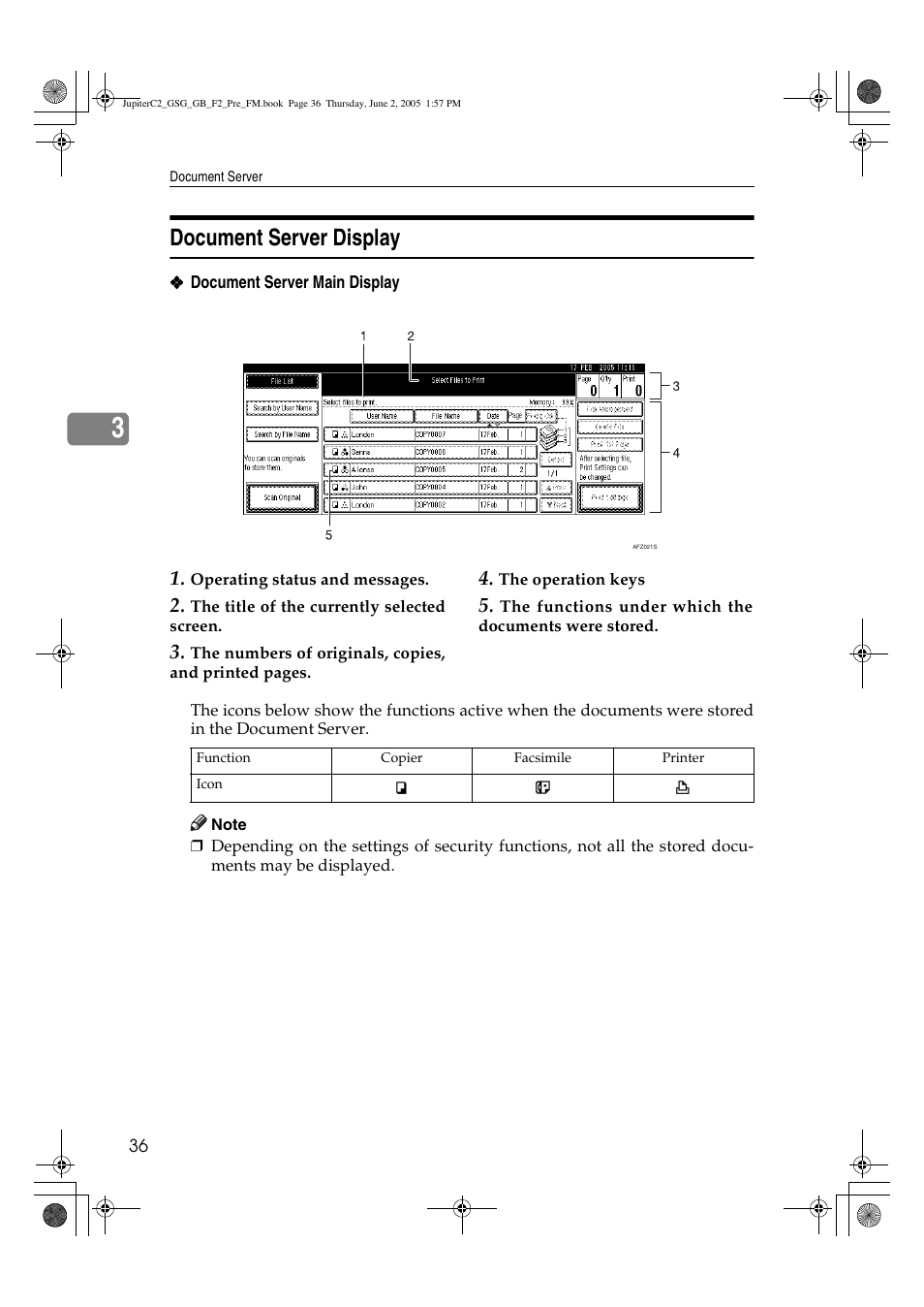 Document server display | Ricoh Aficio 3235C User Manual | Page 48 / 192