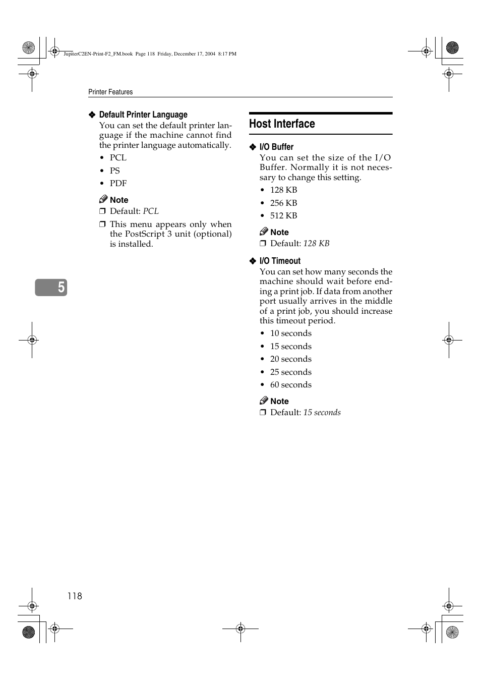 Host interface | Ricoh Aficio 3235C  EN User Manual | Page 124 / 168