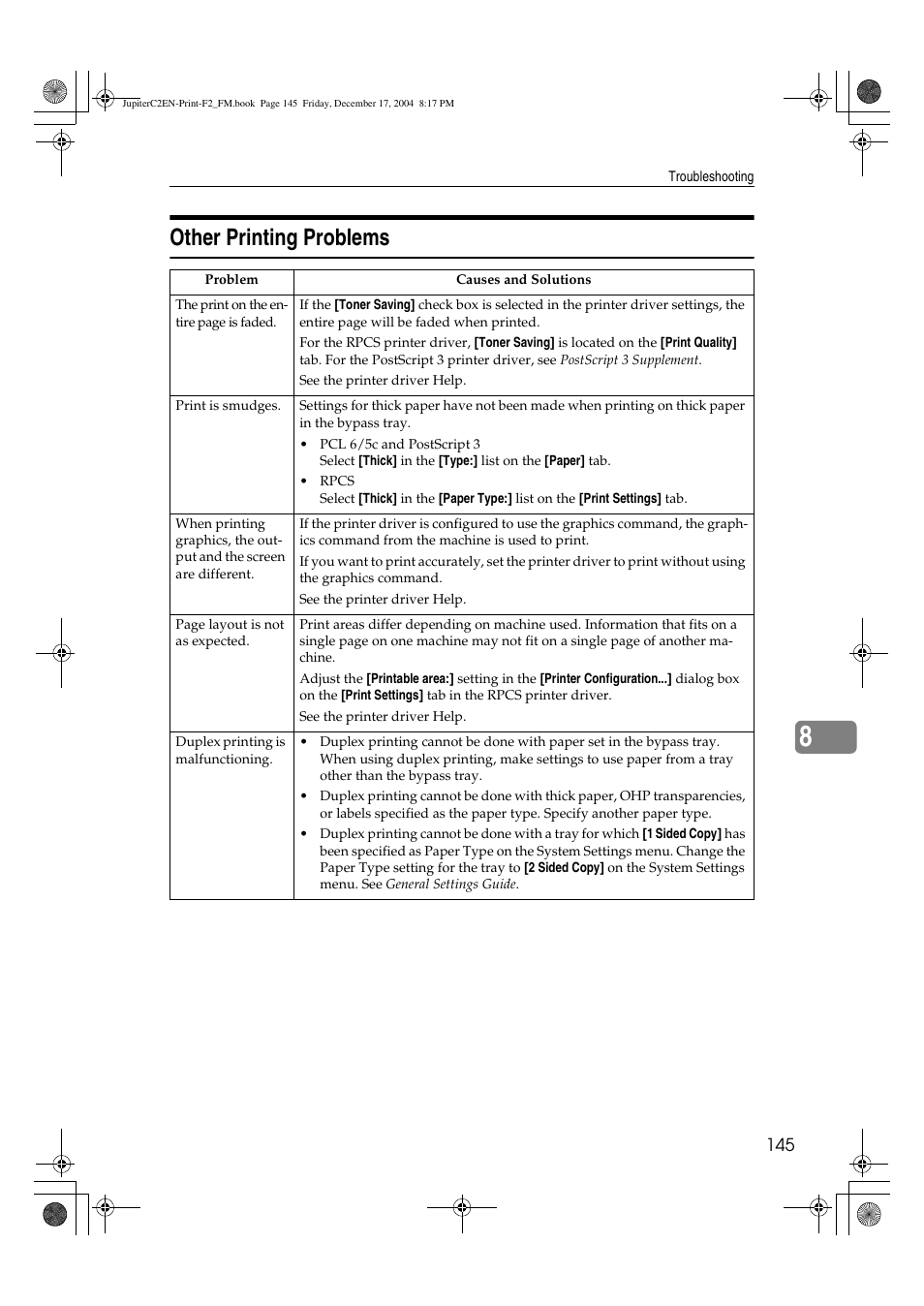 Other printing problems | Ricoh Aficio 3235C  EN User Manual | Page 151 / 168