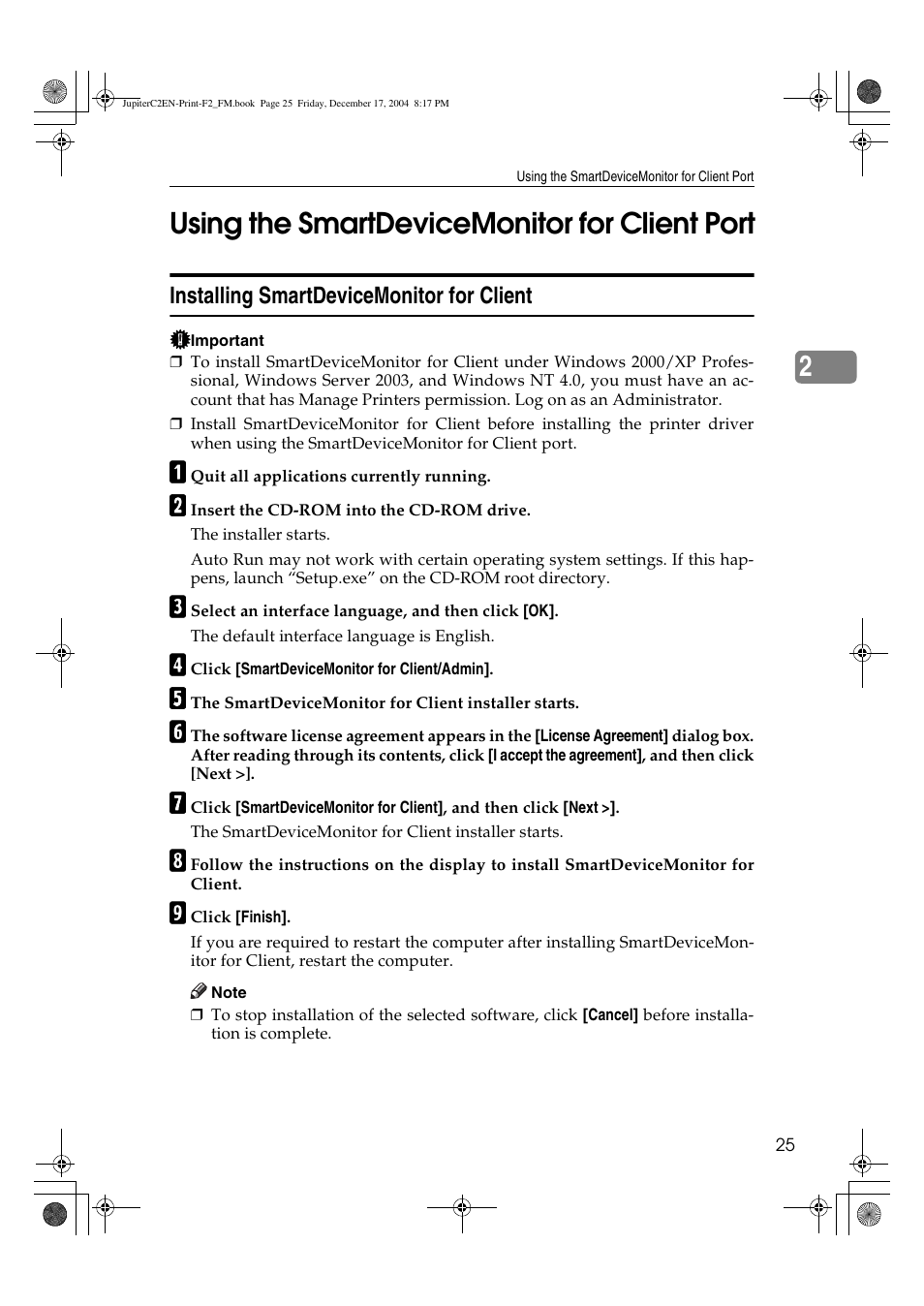 2using the smartdevicemonitor for client port | Ricoh Aficio 3235C  EN User Manual | Page 31 / 168