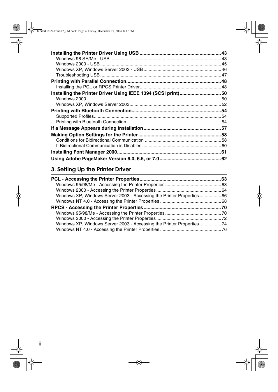 Setting up the printer driver | Ricoh Aficio 3235C  EN User Manual | Page 4 / 168