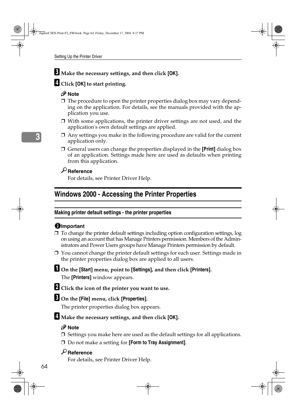 Windows 2000 - accessing the printer properties | Ricoh Aficio 3235C  EN User Manual | Page 70 / 168