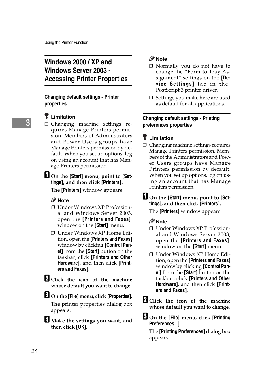 Changing default settings - printer properties | Ricoh DDST A User Manual | Page 30 / 56