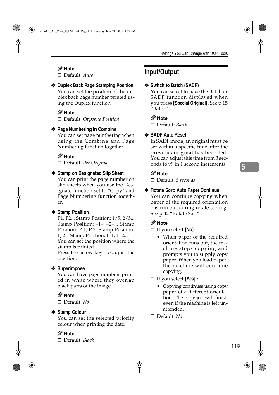 Input/output | Ricoh Aficio 3232C User Manual | Page 133 / 156