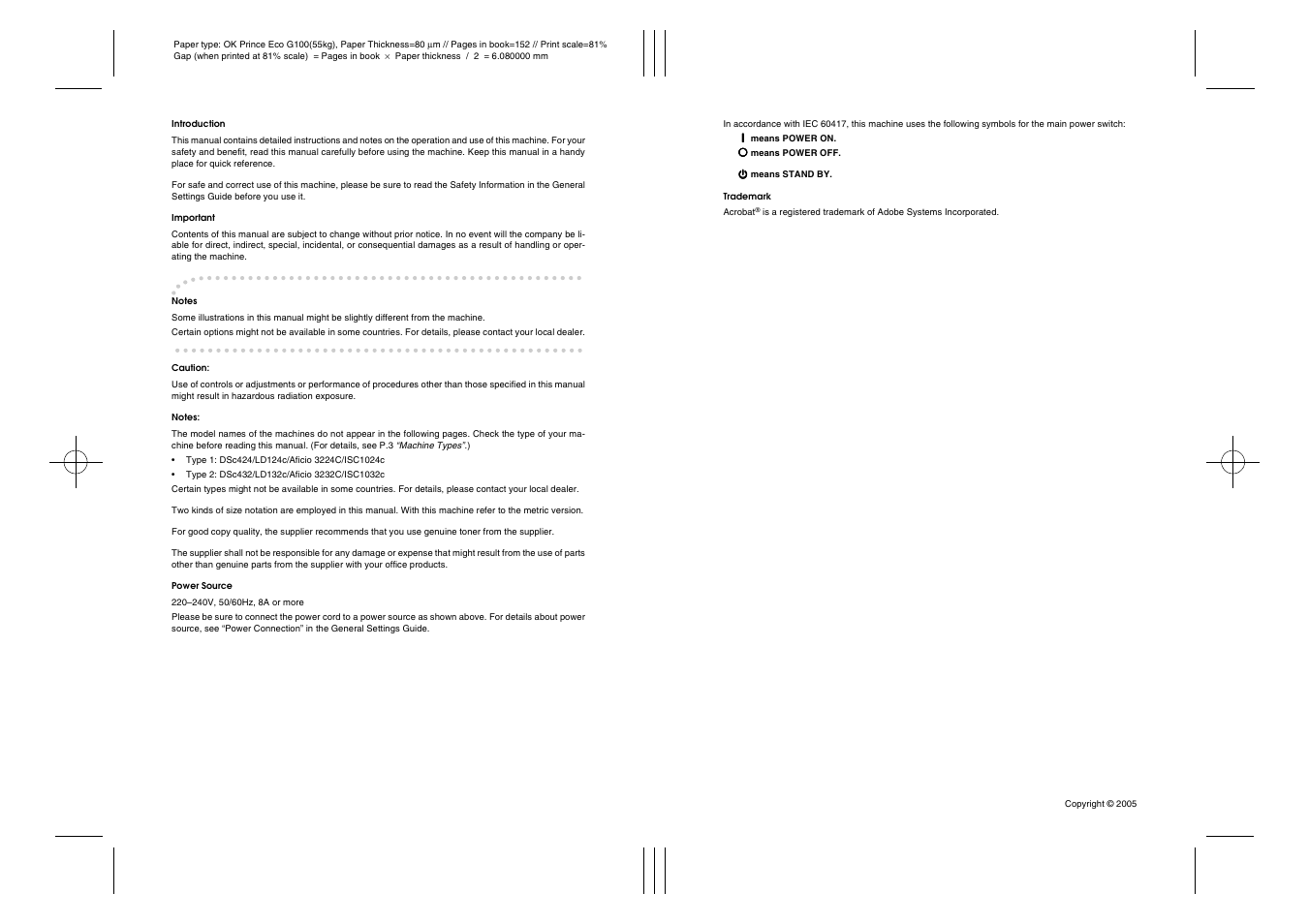 Ricoh Aficio 3232C User Manual | Page 155 / 156