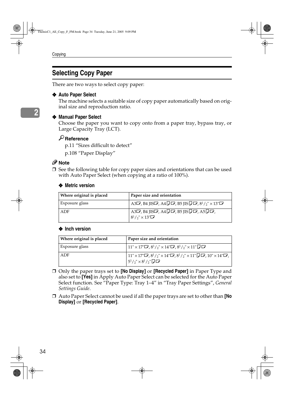Selecting copy paper | Ricoh Aficio 3232C User Manual | Page 48 / 156