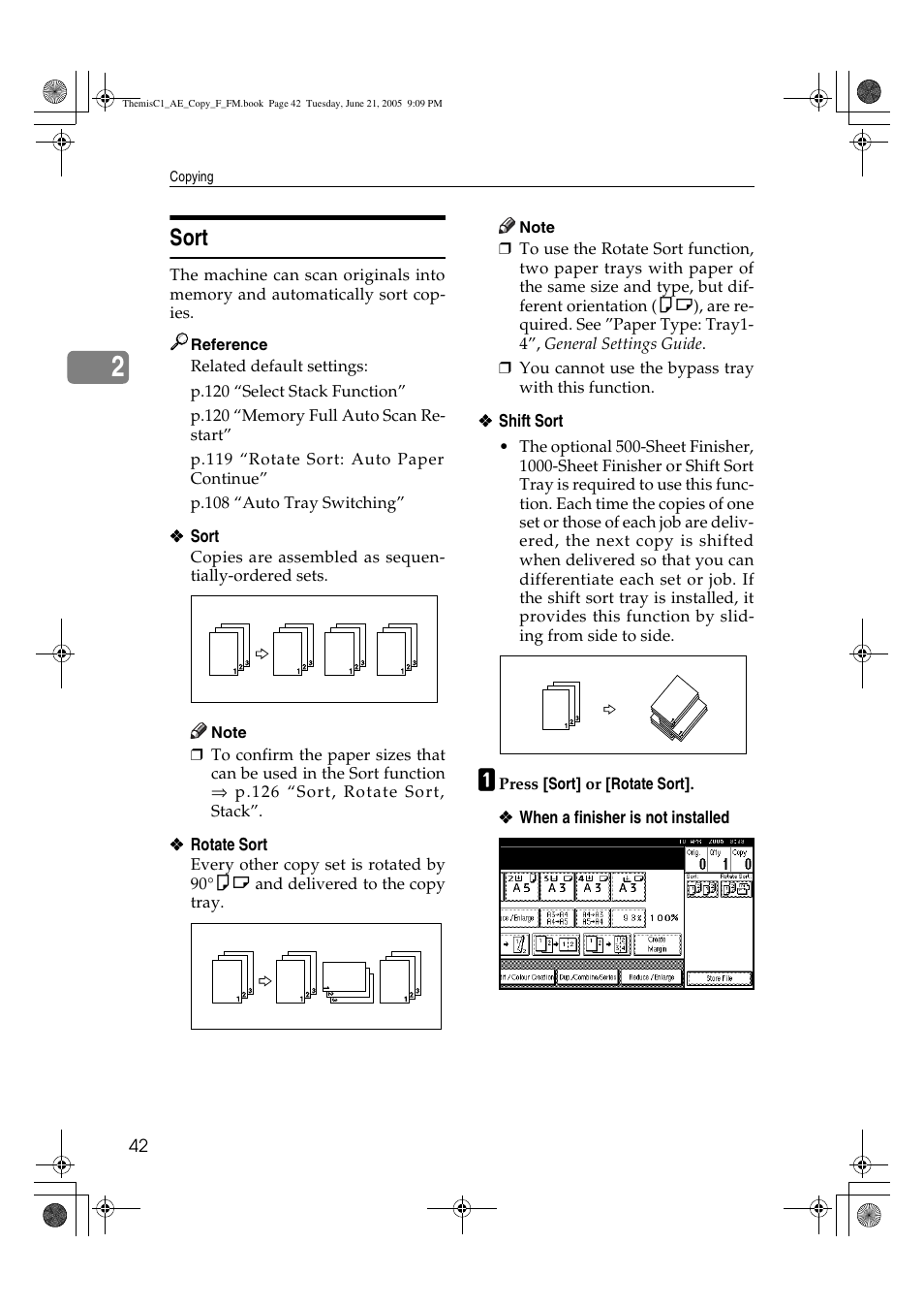 Sort | Ricoh Aficio 3232C User Manual | Page 56 / 156