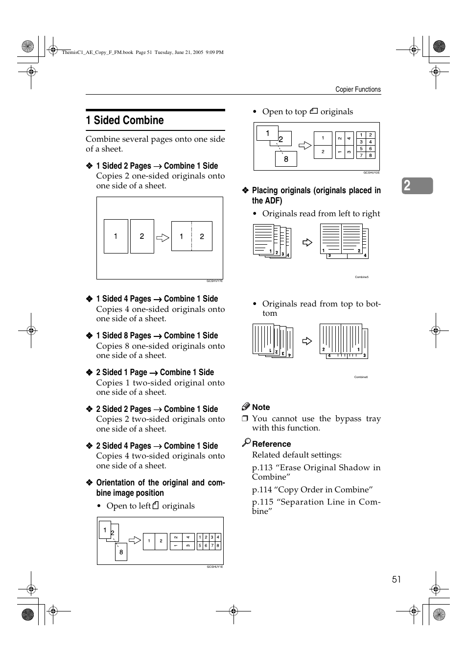 1 sided combine | Ricoh Aficio 3232C User Manual | Page 65 / 156