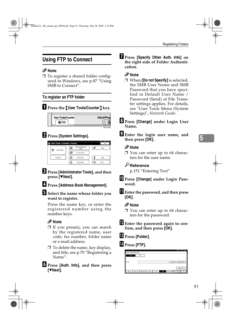 Using ftp to connect | Ricoh Aficio LD132c User Manual | Page 103 / 188