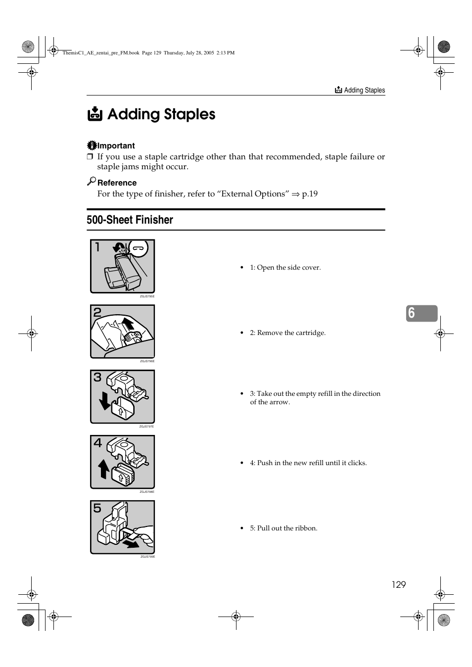 Sheet finisher | Ricoh Aficio LD132c User Manual | Page 141 / 188