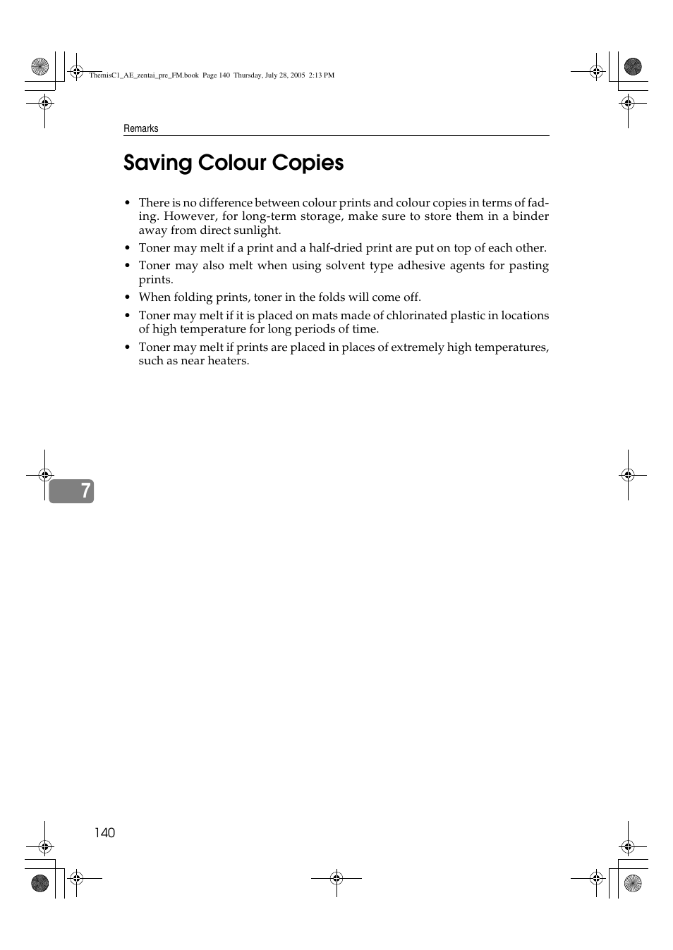 7saving colour copies | Ricoh Aficio LD132c User Manual | Page 152 / 188
