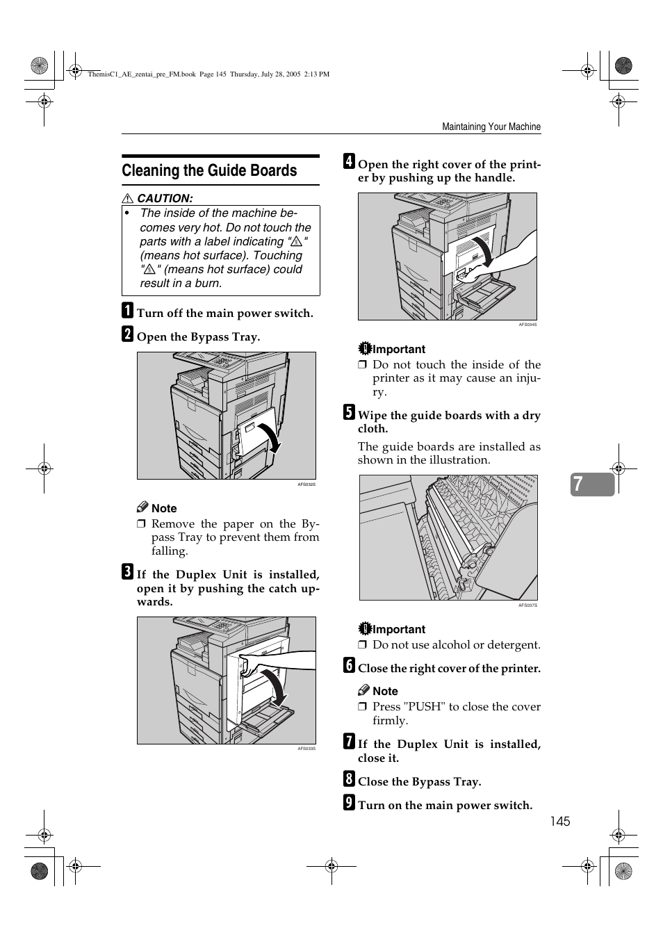 Cleaning the guide boards | Ricoh Aficio LD132c User Manual | Page 157 / 188