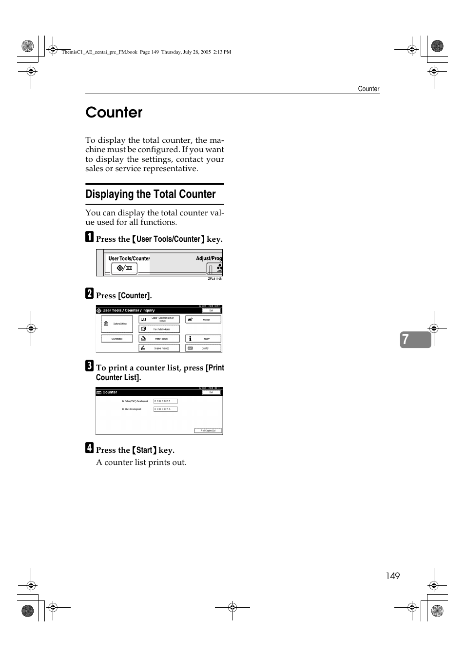 7counter | Ricoh Aficio LD132c User Manual | Page 161 / 188