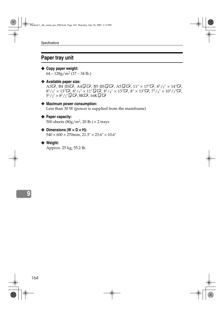 Paper tray unit | Ricoh Aficio LD132c User Manual | Page 176 / 188