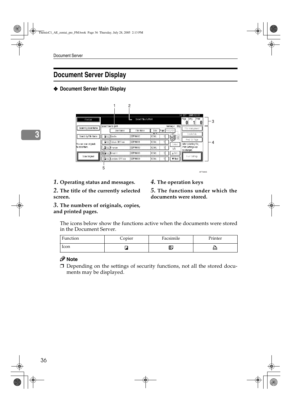 Document server display | Ricoh Aficio LD132c User Manual | Page 48 / 188