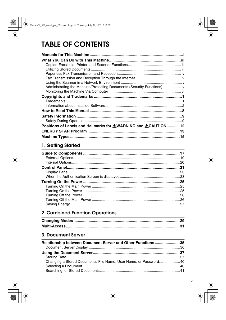 Ricoh Aficio LD132c User Manual | Page 9 / 188