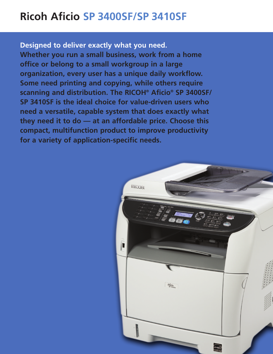 Ricoh Aficio SP 3400SF User Manual | Page 2 / 4