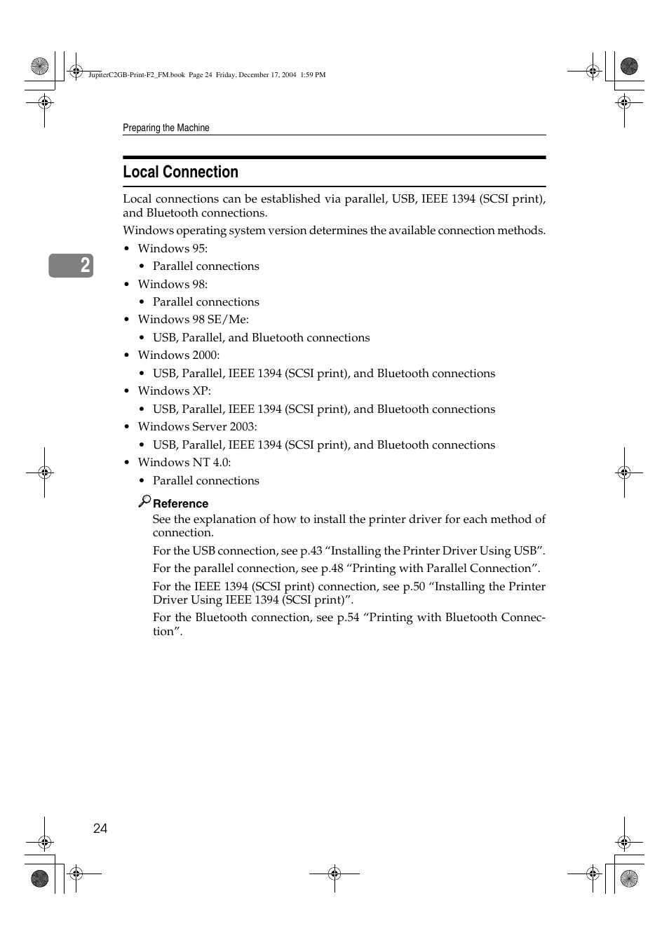 Local connection | Ricoh Aficio 3228C User Manual | Page 30 / 168