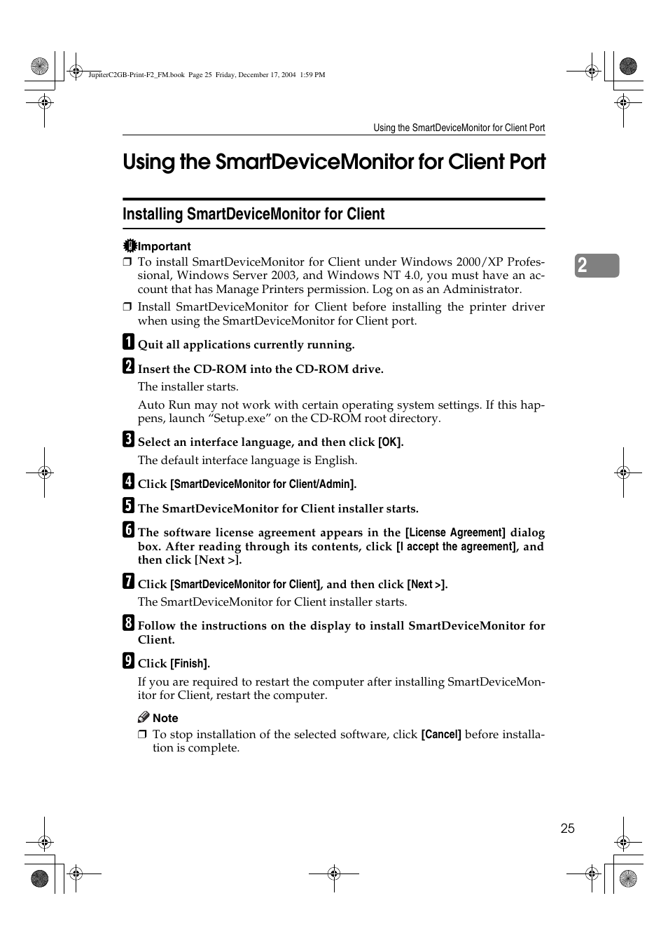 2using the smartdevicemonitor for client port | Ricoh Aficio 3228C User Manual | Page 31 / 168
